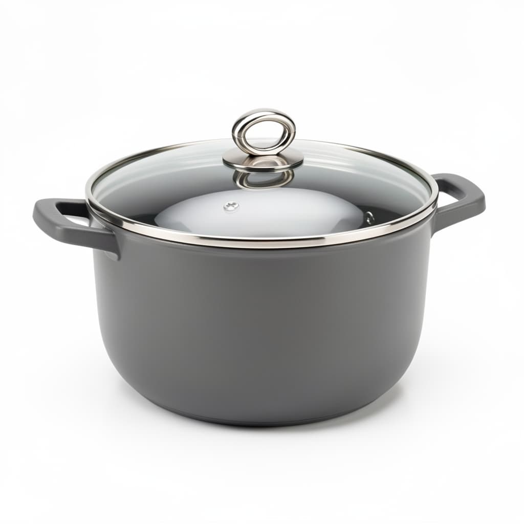 Heavy-bottomed pot with lid