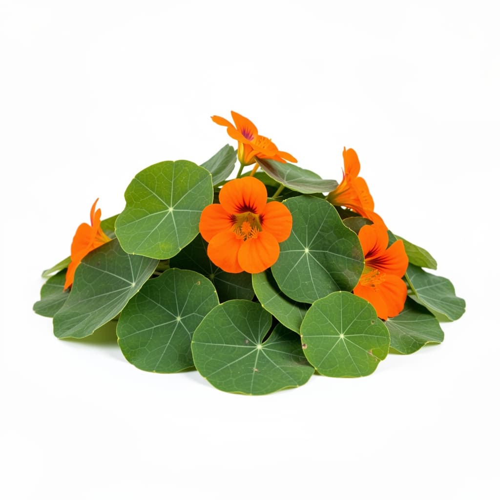 Nasturtium leaves and flowers