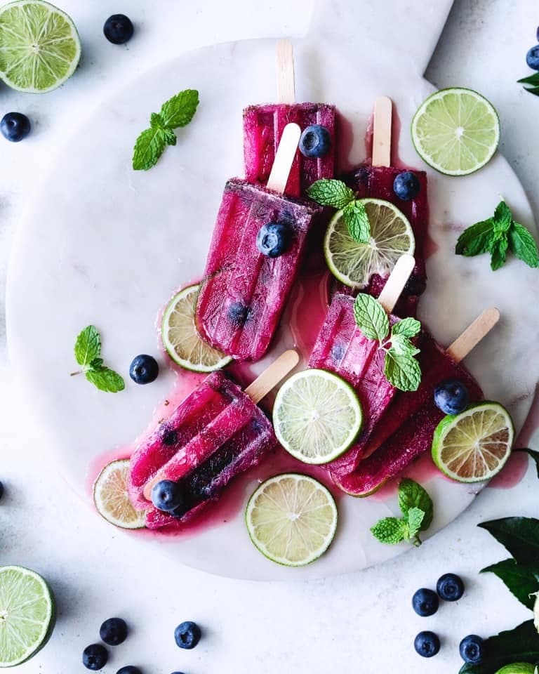 Blueberry Mojito Popsicles
