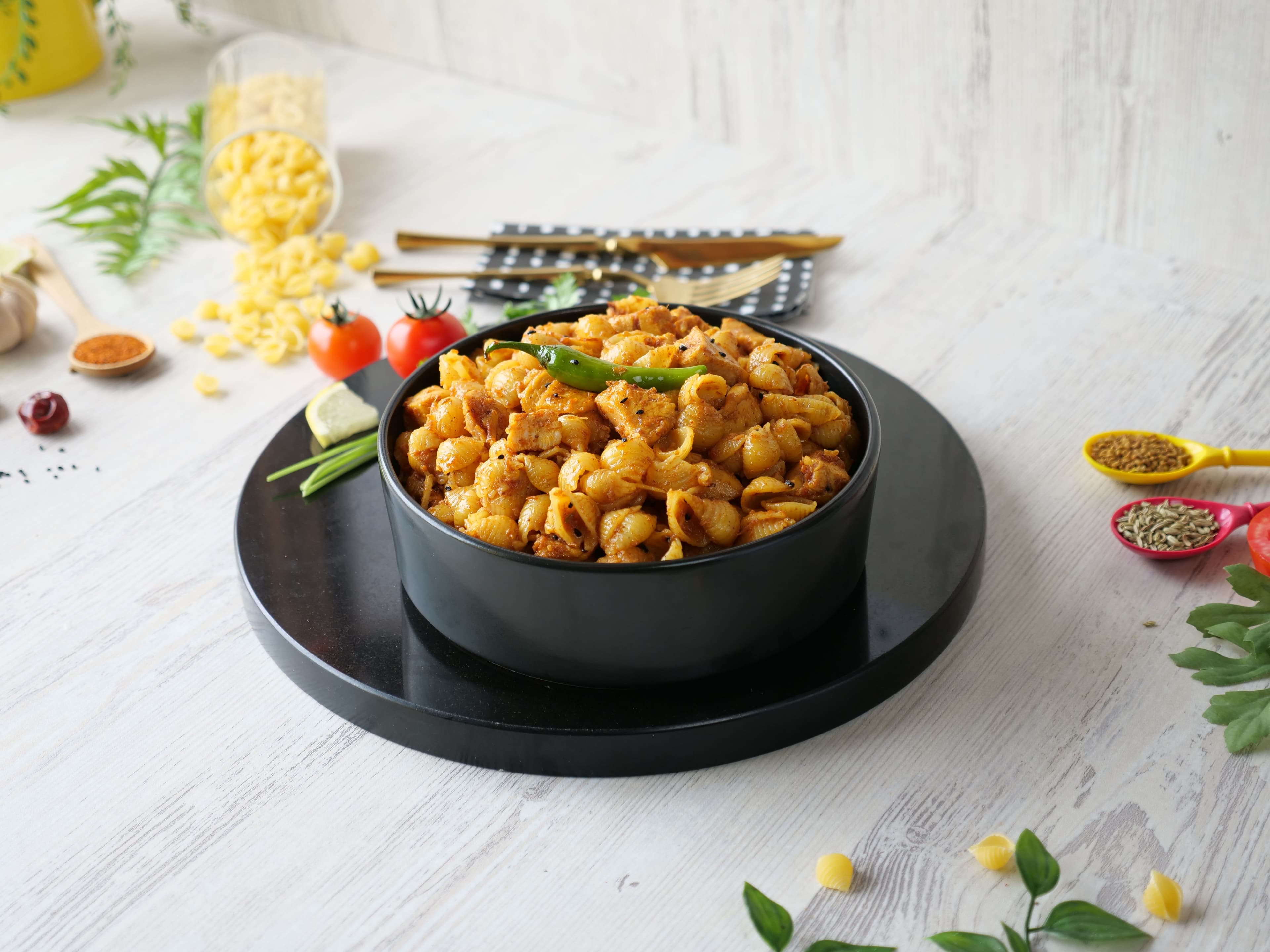Butter Chicken Pasta Fusion