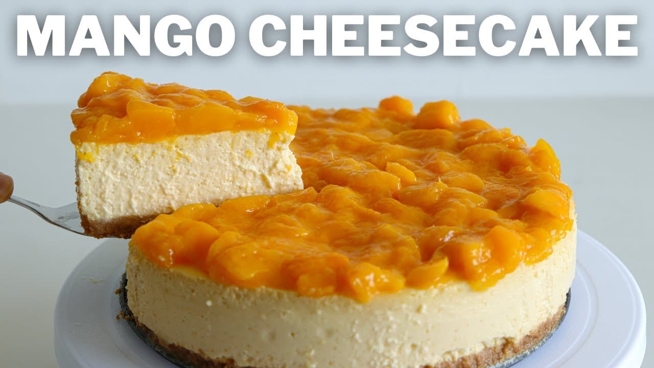 Cheesecake Ice-Cream with Mango Syrup