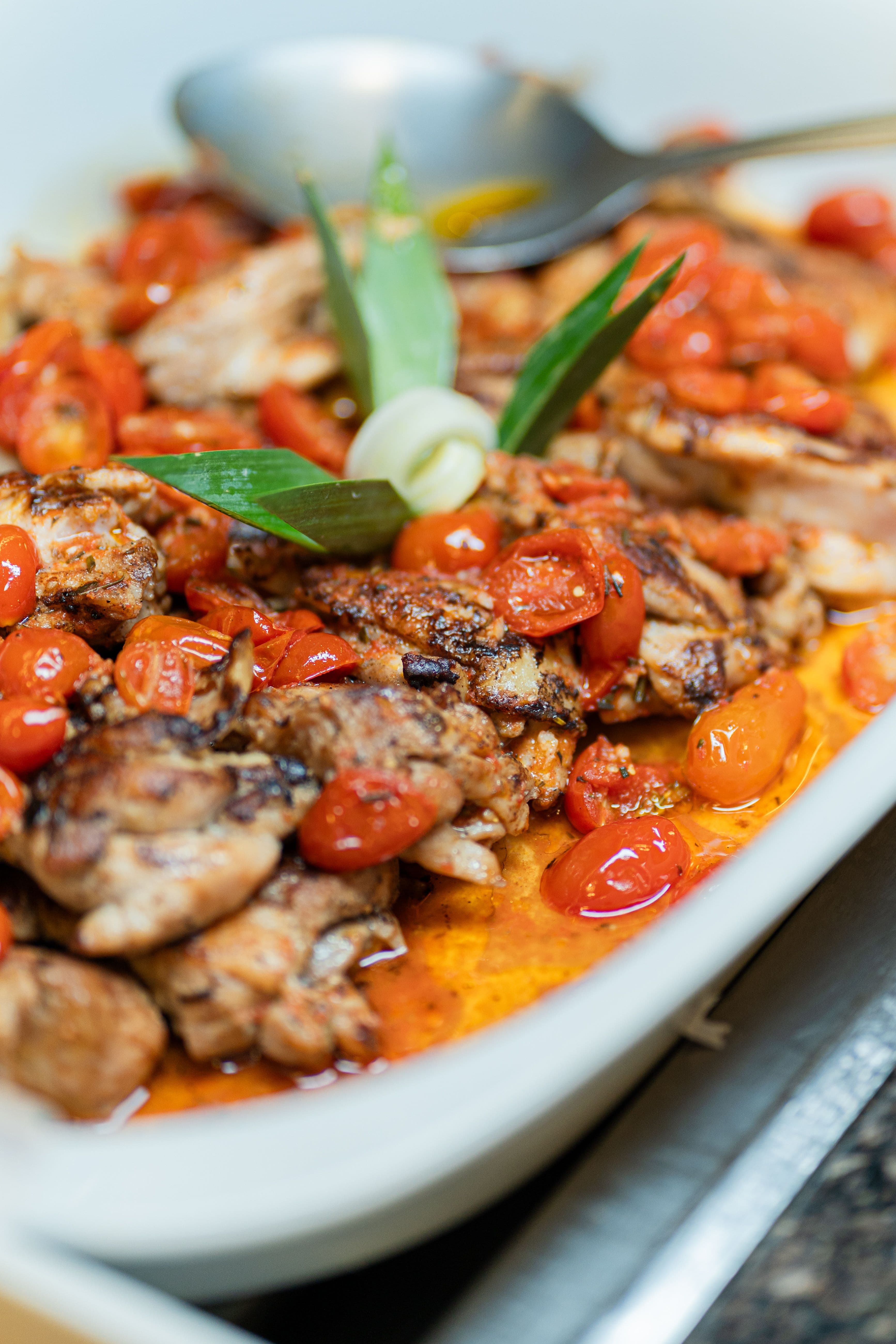 Chicken with Grape Tomatoes and Mushrooms