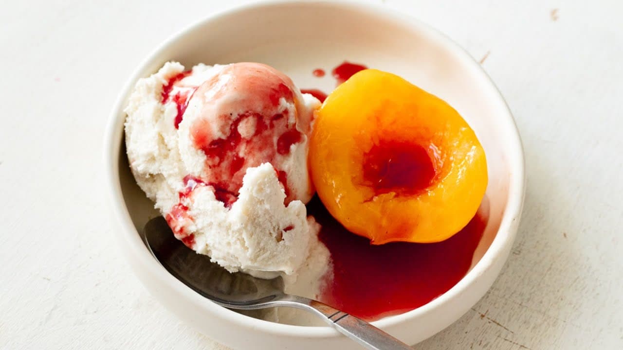 Grilled Peach Melba