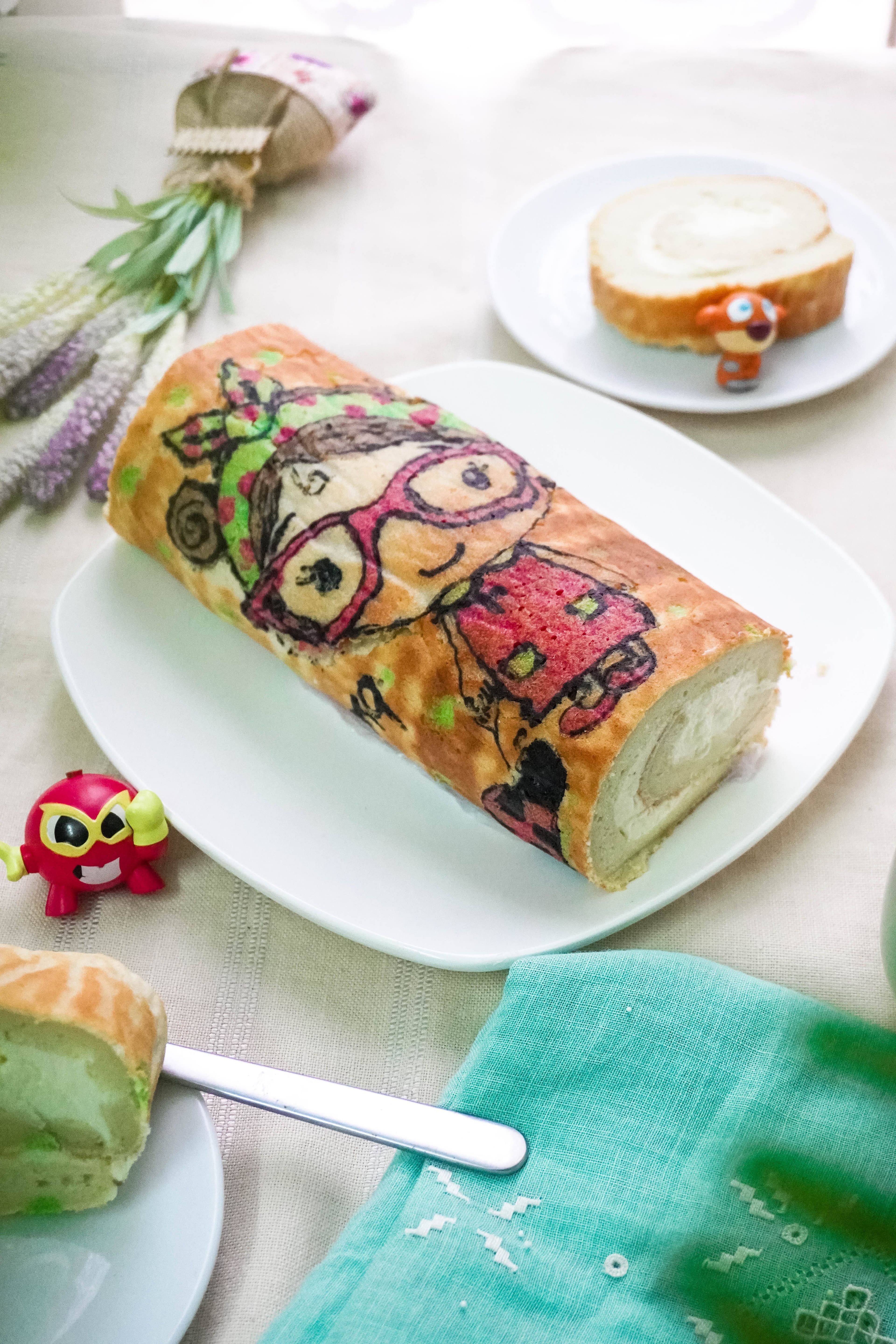 Pandan Coconut Roll Cake