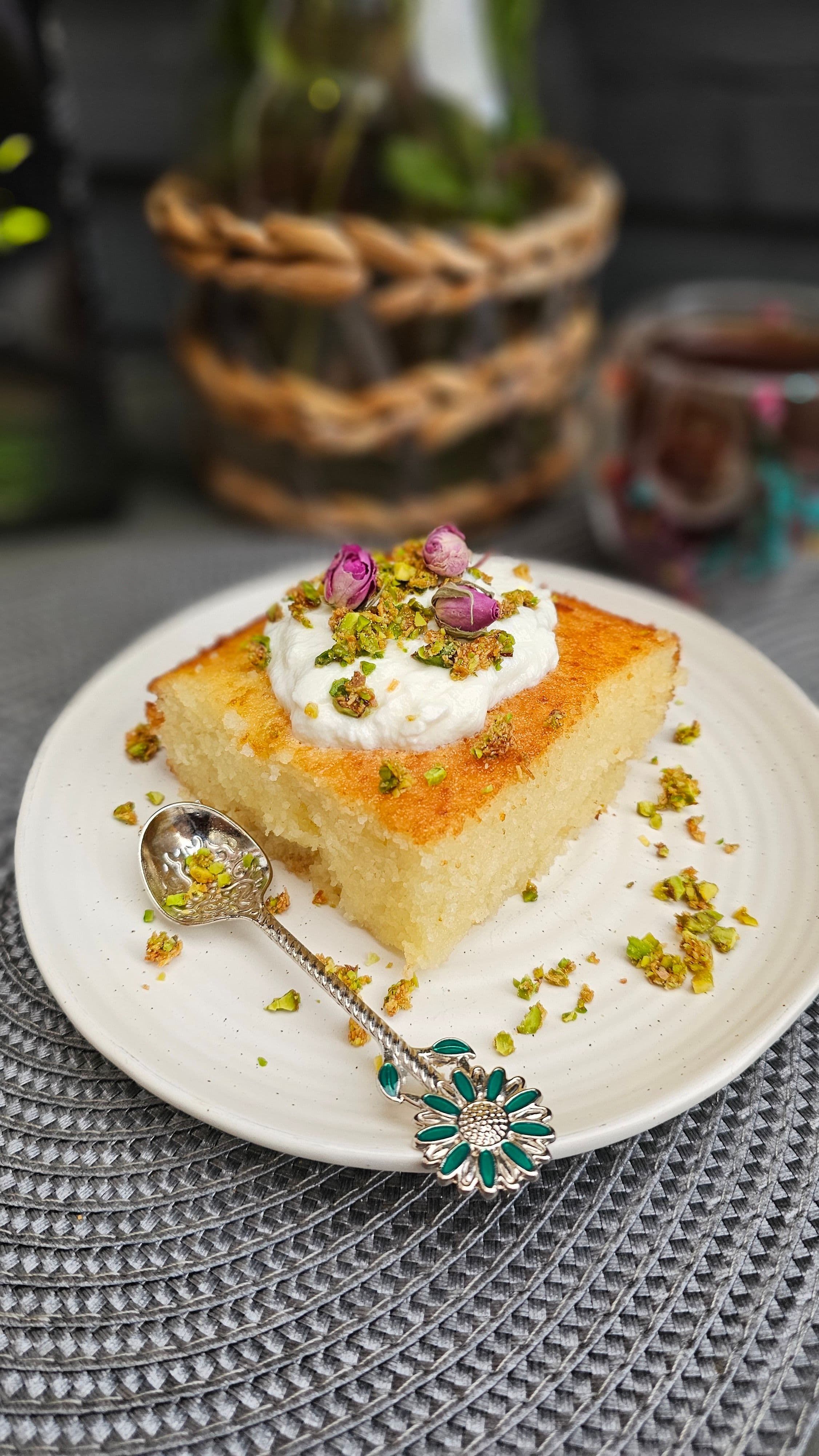 Revani with Cream