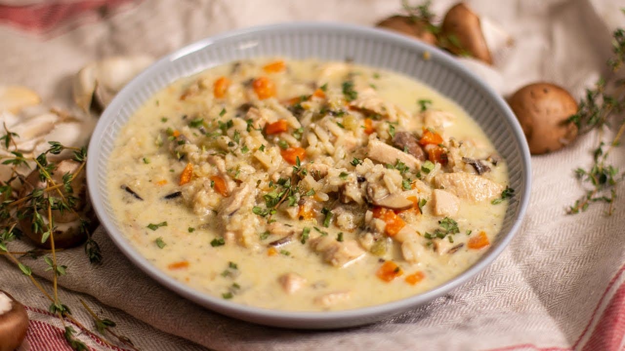 Roasted Chicken and Brown Rice Soup