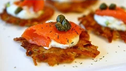 Rostis with Smoked Salmon and Dill Creme