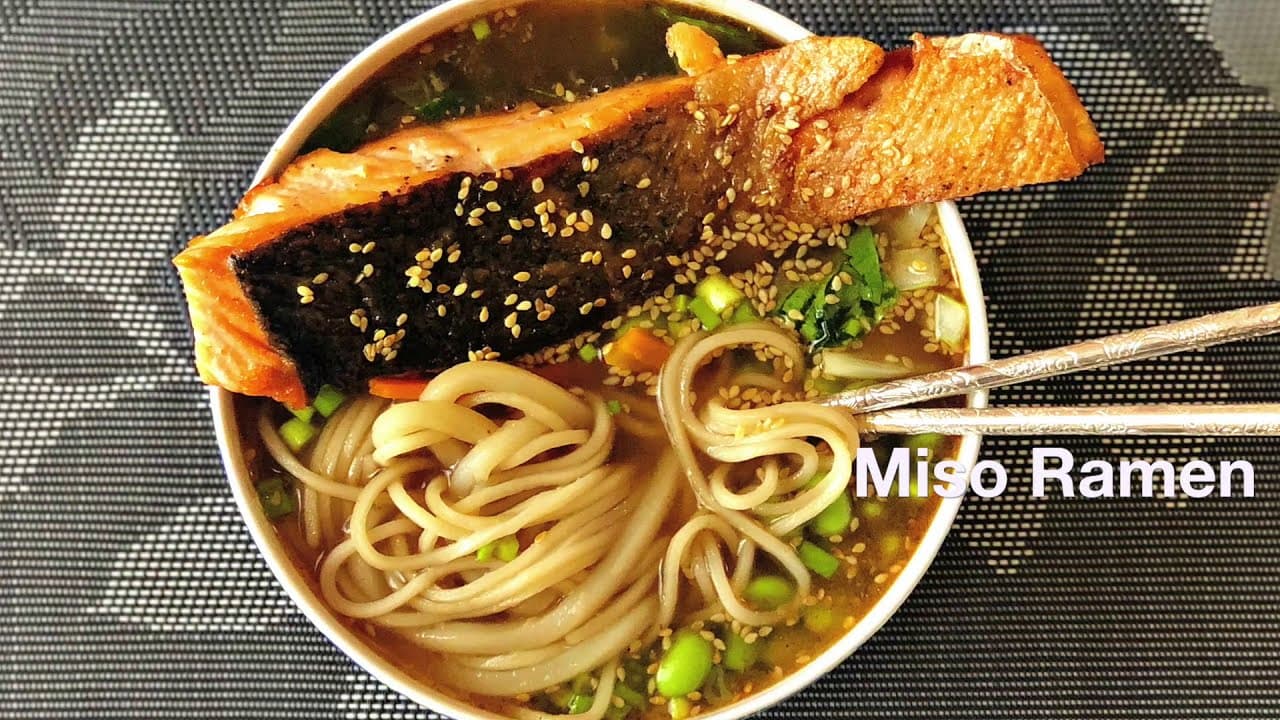 Salmon noodle soup