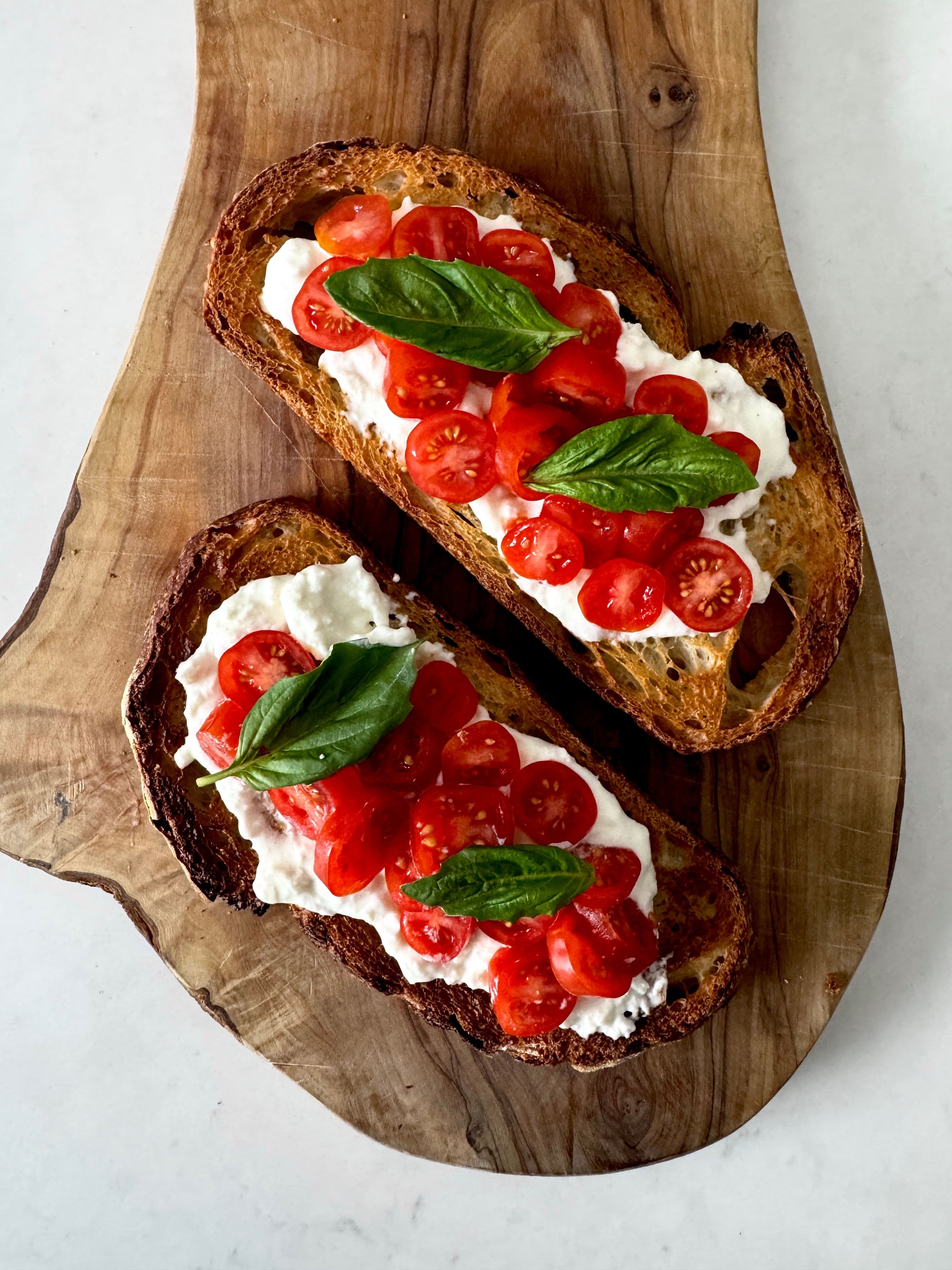 Tomato Basil Bruschetta Toast
