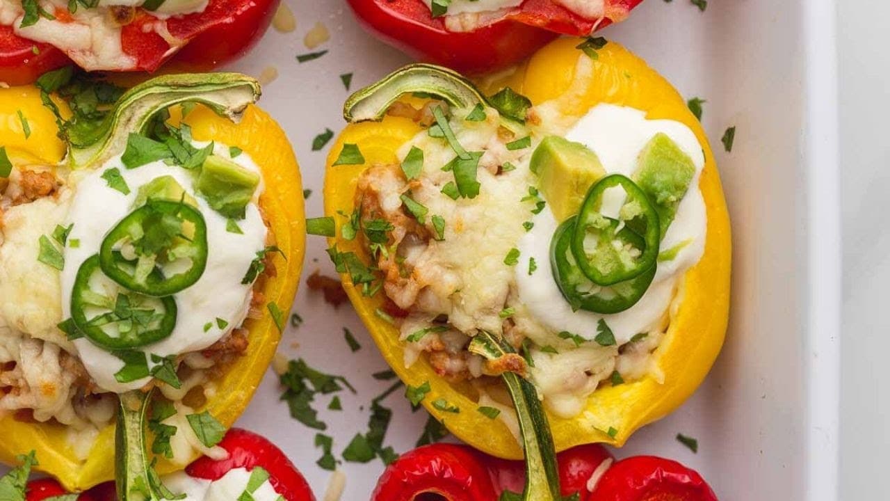 Vegetarian Enchilada Stuffed Peppers