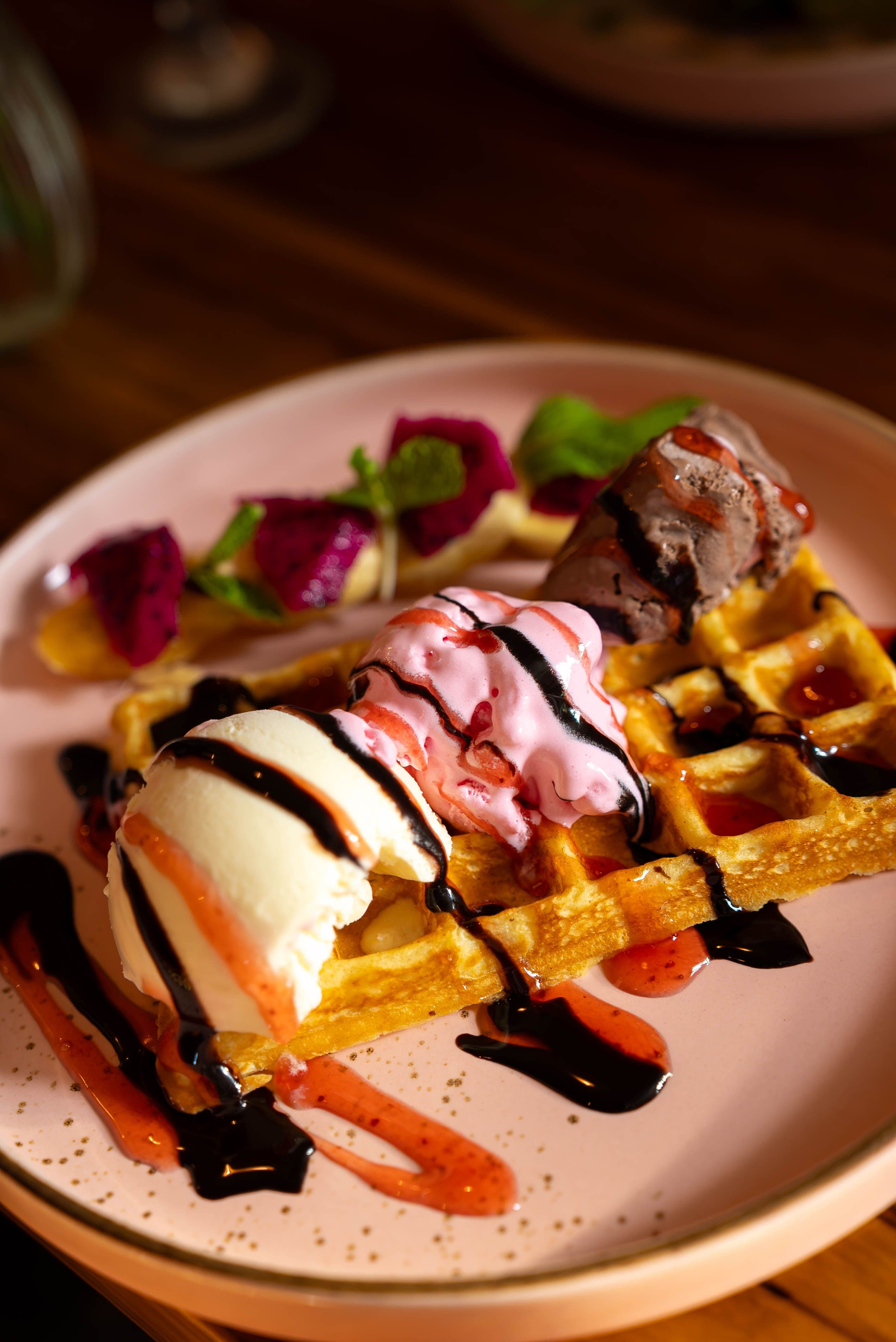 Waffle with Ice Cream