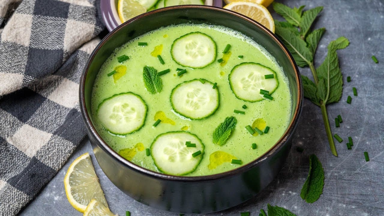 Warm cream of cucumber soup